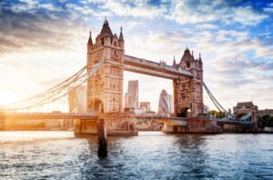 Tower bridge over the thames in London